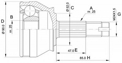 OPEN PARTS cvj501410 -  Шарнирный комплект, приводной вал